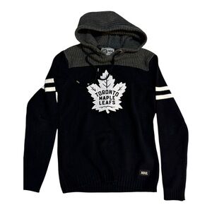 NHL Toronto Maple Leafs Black and Gray Hooded Sweater